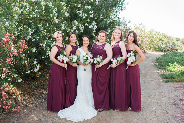 bella-gardens-estate-murrieta-wedding cranberry wedding bridesmaid dress